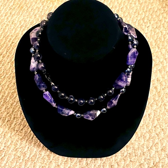 Dream Amethyst Beads Long Necklace - Picture 6 of 9